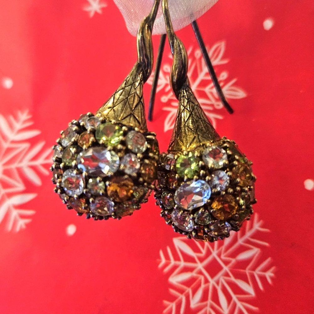 ☆Vintage☆ Cordova Gemstone Drop Earring .925 Sterling Silver